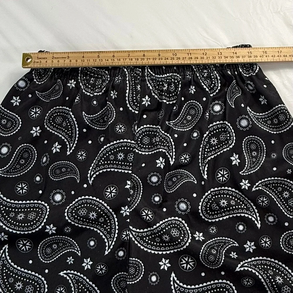Crisp Lifestyle Paisley Bandana Mesh Shorts Black White Mens XL New